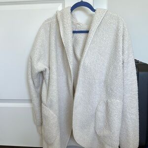 White Soft Hooded Cardigan One Size